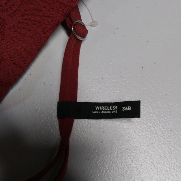 Aerie Sunnie Bloom Burgundy Lace Wireless Push Up Bra Size 36B - Picture 4 of 9